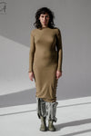 BASERANGE 24 Autumn/Winter Veined Long Sleeve Dress Portugal BAS-DRVL-RB-AU24-FCZ DRVL-RB Emerald Brown